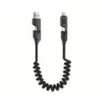YK DESİGN Yk Design Yk-K184 65W Çoklu 4In1 Usb Type-C Ve Lightning Android Auto - Carplay Kısa Şarj Ve Data Kablosu