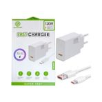 Yk Design YK-SR69 120W USB Şarj Başlığı ve Usb-Typec Kablo - Beyaz