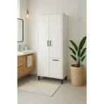 YK Pratik Ev Mobilyaları Çok Amaçlı & Tek Çamaşır Sepetli Banyo Dolabı