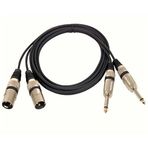 YKA 2 x Xlr Erkek 2x6.3mm Mono Kablo 3 Metre