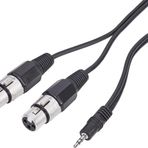 YKA 3.5 mm Stereo Erkek to 2 Xlr Dişi Kablo 3 metre