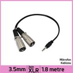 YKA 3.5 mm Stereo Jack Plug Stereo Dual 3 Pin Xlr Male Ses Kablosu -