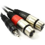 YKA 3.5 mm Stereo To 2 Xlr Dişi Kablo 1.5 Metre