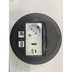 YKA Masa Üstü Priz Siyah Type C ve USB Şarj Çıkışlı