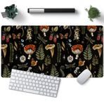 YKJWW Siyah Mouse Pad Kulübe, Estetik Mouse Pad'ler, Mantar, Ay Masa Pedi Vintage Mouse Pad Orman Sihirli Doğa Büyük Masa Pedi Ergonomik Mouse Pad Dikişli Kenarları Kaymaz Bilgisayar Matı 31,5 x 15,7 inç
