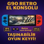 YKK Store G90 Oyun Konsolu – 7 Inç IPS Hd Ekran, 10.000 Klasik Oyun, 2000MAH Pil, Taşınabilir Tasarım