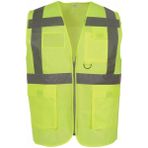 YLD Fermuarlı İkaz Yeleği - Sarı - 2XL