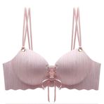 Ylishi Push Up Pembe İnce Kap İnce Omuz Askısı İpli Kadın Sütyen