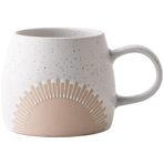 YlobdolY 450ml Saplı Büyük Seramik Kahve Kupası, Yenilikçi Mat Beyaz Taç Camlı Çay Fincanı Kahve Fincanları Erkekler ve Kadınlar için Latte Kupalar, Ofis ve Ev için Rustik Süt İçme Bardakları