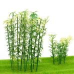 Ymeibe 100 adet Model Minyatür Bambu Ağaçlar Panda Kek Dekorasyon Manzara Yeşil Plastik Küçük Oyuncak Ağaçlar 3.2-5.9 inç 4 Ölçekli 1:75