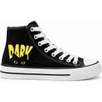 Ymn Ayakkabı Dark Kedi Baskılı Bilekli Siyah Çocuk Sneaker