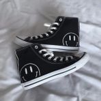 Ymn Ayakkabı Gülenyüz Baskılı Siyah Bilekli Spor Ayakkabı Çocuk Sneaker