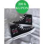 Ymn Ayakkabı Günlük Keten Bilekli Black Pink Baskılı Siyah Uzun Sneaker Canvas Spor Ayakkabı Blackpink - Siyah - Pembe