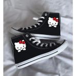 Ymn Ayakkabı Hello Kitty Baskılı Siyah Bilekli Spor Ayakkabı Çocuk Sneaker