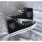 Ymn Ayakkabı Spider Web Baskılı Siyah Bilekli Spor Ayakkabı Çocuk Sneaker