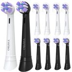 YMPBO Diş Fırçası Yedek Başlıkları Oral-B iO ile Uyumlu Oral B iO 10 9 8 7 6 5 4 3 Serisi Elektrikli Diş Fırçası, 10'lu Paket Fırça Başlığı, 5'li Paket Siyah + 5'li Paket Beyaz