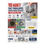 YMV 10 Adet Yapışkanlı Banyo Gider Süzgeci Saç Yakalayıcı Tıkanma Önleyici Duş Lavabo Filtre Gider Koruyucu