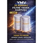 YMV Duş Filtresi Yedek Kartuş 2 Adet 25 Aşamalı Kireç Önleyici Klor Azaltıcı Filtre