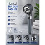 YMV Turbo Fonksiyonlu İç Filtreli Masajlı Kireç Arındırıcı Yeni Nesil Yüksek Basınçlı Duş Banyo Başlığı - Siyah