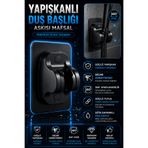 YMV Yapışkanlı Duş Başlığı Askısı Mafsal Ayarlanabilir Duş Tutacağı Delme Gerektirmeyen Güçlü Yapışkanlı Duvar Aparatı