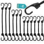 YnewL Kancalı 12 adet germe lastiği, 10/15/20 cm genişletici, kancalı, çok fonksiyonlu, su geçirmez yağ bezi, germe lastiği, branda, çadır, ağ, kamp için