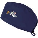 Ynk Store Tom And Jerry Baskılı Doktor Hemşire Bonesi Diş Hekimi Bonesi Aşçı Şef Bonesi Cerrahi Bone Chef Bandanası - Lacivert - standart
