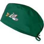 Ynk Store Tom And Jerry Baskılı Doktor Hemşire Bonesi Diş Hekimi Bonesi Aşçı Şef Bonesi Cerrahi Bone Chef Bandanası - Yeşil - standart