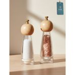 YNSK Luxury | Bamboox | Akrilik Tuz ve Karabiber Değirmeni Baharat Öğütücü Şeffaf Lüx Gold Detaylı - 2 Lİ SET