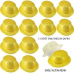YNT İthalat Altın Renk Simli Melon Yuvarlak Parti Şapkası 12 Adet SM-SMR-D238-12