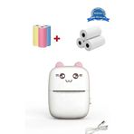 YNT İthalat EM-foto11 Mini Fotoğraf Yazıcı Kablosuz Etiket Yazıcı Baskı Makinesi Ios Android Uyumlu Termal Printer Pembe