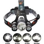 YNT İthalat FA-0015492 T6 Kafa Feneri 5000 Lumens 3Xcree Xm-T6+2R5 Lamba Led Kamp Lambası