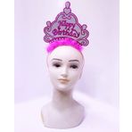 YNT İthalat Happy Birthday Neon Pembe Renk Doğum Günü Tacı 24X15 Cm SM-SMR0649-PEMBE