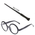 YNT İthalat Harry Potter Asası 30 Cm Ve Siyah Çerçeveli Harry Potter Gözlüğü Seti SM-SMR035-HARRY