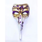 YNT İthalat Mor Renk İşlemeli Seramik Malzemeden İmal Venedik Uzun Maske Magnet SM-SMR0534-MOR