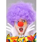 YNT İthalat Mor Renk Kıvırcık Afro Bonus Peruk Takma Saç Ve Kırmızı Burun Seti SM-SMRBONUS-BURUN-6