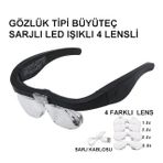Ynt İthalat Şarjlı Gözlük Büyüteç 4 Farklı Lens 11537dc
