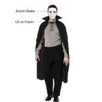YNT İthalat Siyah Renk Yakalı 120 Cm Pelerin Ve Beyaz Anonim Maske SM-SMR-D348-PELERİN