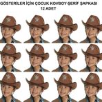 YNT İthalat SM-SMR-E101-12 Kovboy Şerif Şapkası Kahve 12 Adet - Kostüm, Parti Ve Gösteri Şapkası