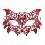YNT İthalat SM-SMR-E153-8 Kırmızı Dantel Masquerade Maskesi 8 No