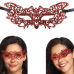 YNT İthalat SM-SMR-E153-9 Kırmızı Dantel Masquerade Maskesi 9 No