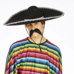 YNT İthalat SM-SMR-E161-A Sombrero Meksika Şapkası Mariachi Gümüş Şeritli Yetişkin Boy