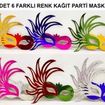 YNT İthalat SM-SMR-E168 639Lı Renkli Balo Maskesi Seti | Karton Lastikli (Yetişkin-Çocuk Uyumlu)