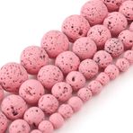 Yochus Lightpink Yuvarlak Lav Kaya Taş Boncuk Bilezik Takı Yapımı için 4mm