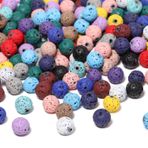 Yochus Takı Yapımı için Renkli Yuvarlak Lav Kaya Taş Boncuk Bilezik 6mm