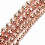 Yochus Takı Yapımı için Rosegold Yuvarlak Lav Kaya Taş Boncuk Bilezik 6mm