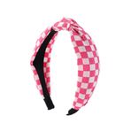 YOEMAYUNER Kadınlar için Saç Bantları Damalı Kafa Bandı Düğümlü Kafa Bantları Kadın Kaymaz Üst Düğüm Kafa Bandı, Çapraz Düğüm Saç Bantları, 3 Parça (1 PC, Hotpin-k, Tek beden çoğu kişiye uyar)