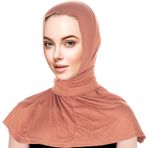 YOFASEN Kadın tesettür şal – nefes alan türban şapka, Müslüman, ayarlanabilir türban, eşarp, tokalı, türban, şapka, Cameo Kahverengi, M(56-58cm)