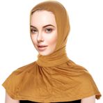 YOFASEN Kadın tesettür şalı - nefes alan türban şapka Müslüman ayarlanabilir tesettür atkısı başörtüsü tokalı türban bere, Sarı, M(56-58cm)