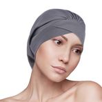YOFASEN Kadın türban şapka - Müslüman tesettür baş örtüsü alın haç ve çapraz şapka Beanie bandanalar kemoterapi saç dökülmesi şapka, Gri, M(56-58cm)