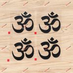Yoga Om Ohm Sembolü Çıkartma Çıkartma Vinil Hindistan - 4 Paket Siyah, 10,5 cm - Araba Tekne Dizüstü Bilgisayar için Arka Plan Yok